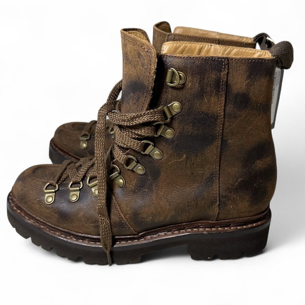 Women's Grenson Nannette Hiker Combat Boot UK 4.5 Brown Distressed Leather NWOT - Picture 6 of 11